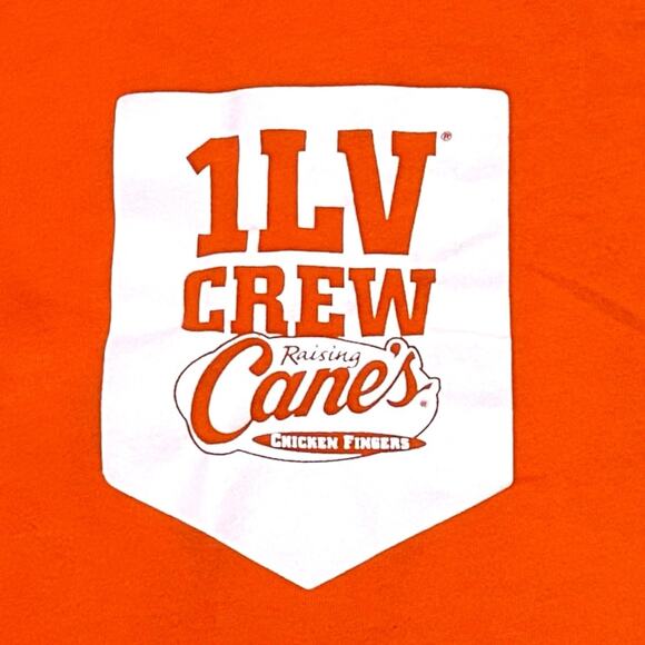 Raising Cane's Chicken Fingers One Love Pixel Dog Orange Employee T-Shirt M - Picture 2 of 5